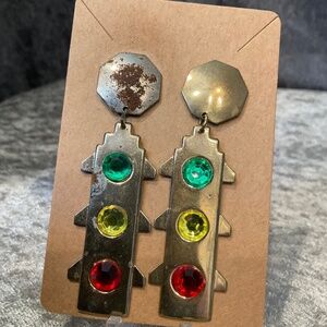 Vintage Traffic Light Pierced Earrings